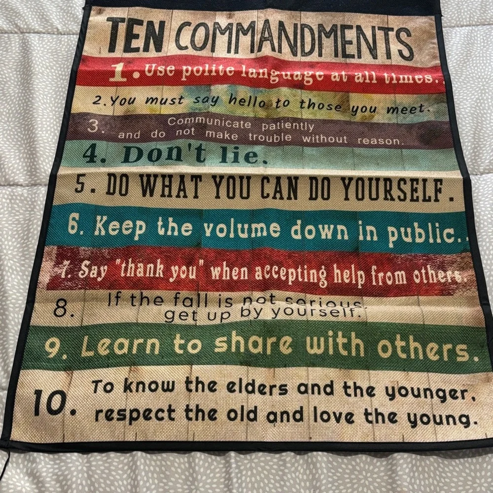 & Other Stories Ten Commandments Wall Art - Red, Teal, Turquoise, Beige, Brown